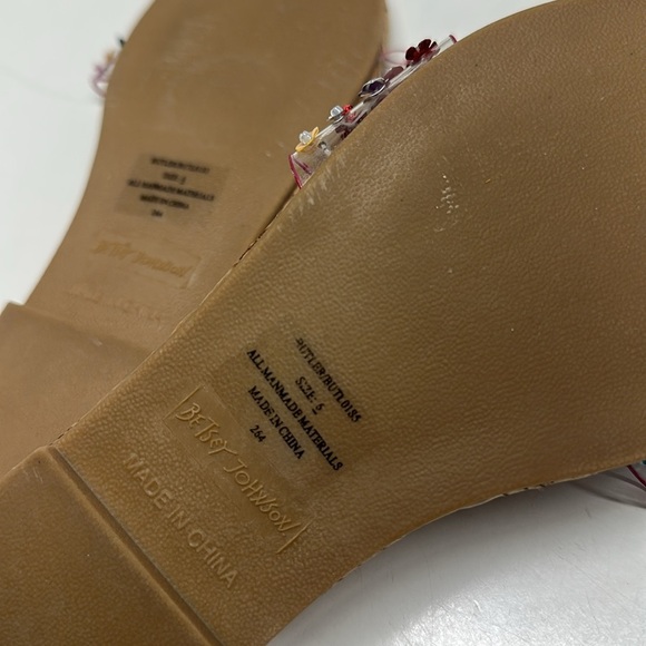 Betsey Johnson Sandals Slides Flats Slip On Open Toe Shoes Floral Beaded New 6 - Picture 7 of 7